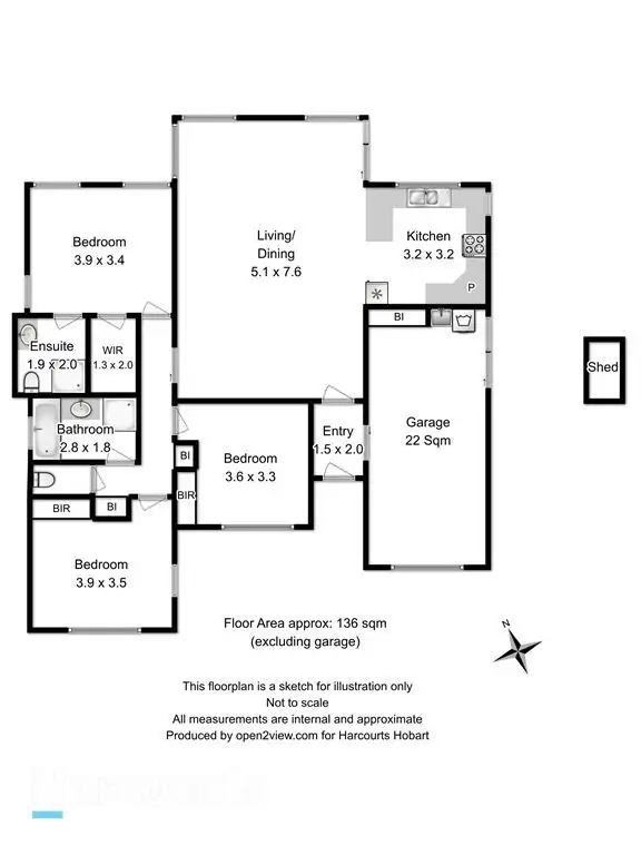 Floorplan of Homely unit listing, 49B Campbell Street, Kingston TAS 7050