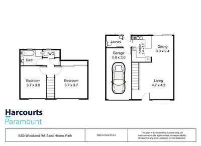 Floorplan of Homely townhouse listing, 8/53 Woodland Road, St Helens Park NSW 2560