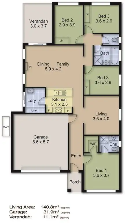 Floorplan of Homely house listing, 3 Saunders Close, Mount Barker SA 5251