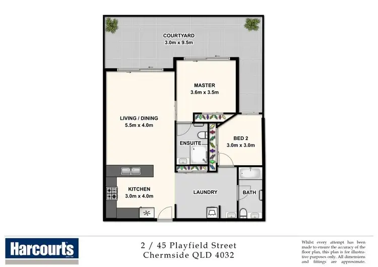 Floorplan of Homely unit listing, 2/45 Playfield, Chermside QLD 4032