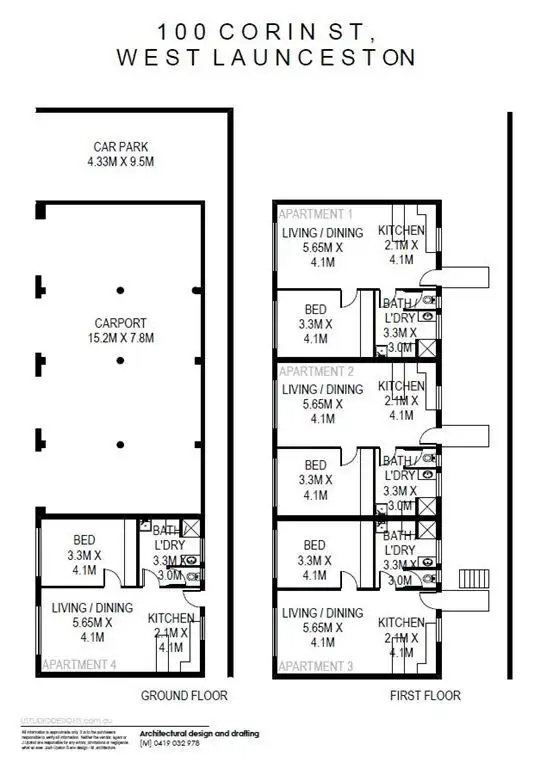 Floorplan of Homely apartment listing, 1,2,3,4/100 Corin Street, West Launceston TAS 7250