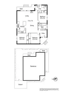 Floorplan of Homely unit listing, 2/41 McComas Grove, Burwood VIC 3125