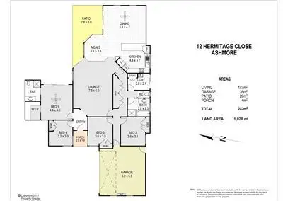 Floorplan of Homely house listing, 12 Hermitage Close, Ashmore QLD 4214