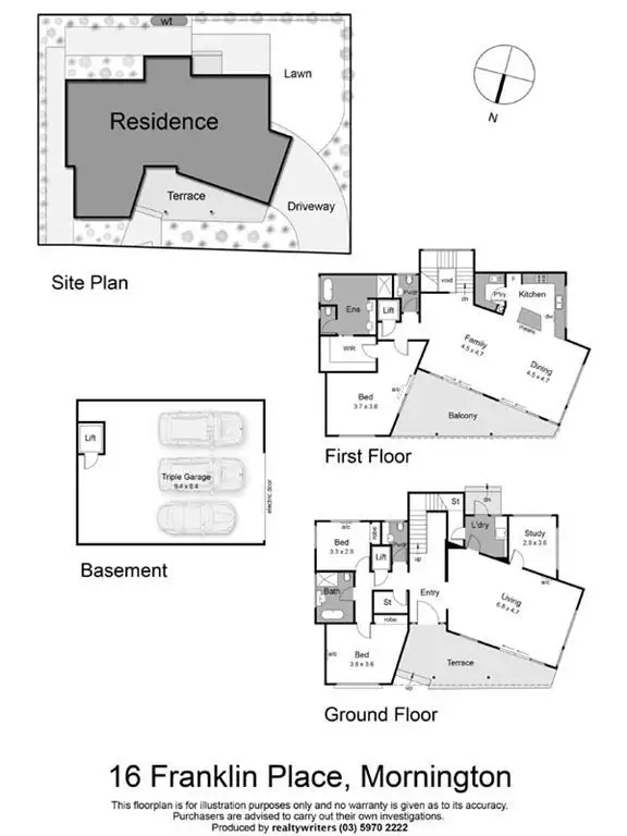 Floorplan of Homely house listing, 16 Franklin Place, Mornington VIC 3931