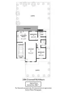 Floorplan of Homely unit listing, 2/84 Cromwell Road, Kilburn SA 5084