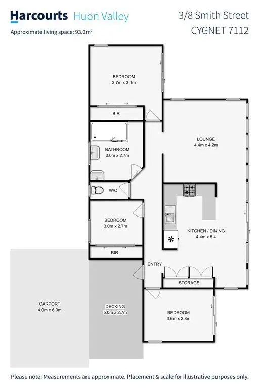 Floorplan of Homely unit listing, 3/8 Smith Street, Cygnet TAS 7112
