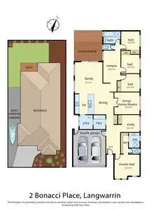 Floorplan of Homely house listing, 2 Bonacci Place, Langwarrin VIC 3910