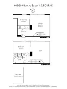 Floorplan of Homely apartment listing, 606/399 Bourke Street, Melbourne VIC 3000