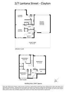 Floorplan of Homely townhouse listing, 2/7 Lantana Street, Clayton VIC 3168