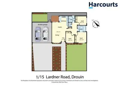 Floorplan of Homely unit listing, 1/15 Lardner Road, Drouin VIC 3818