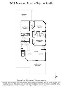 Floorplan of Homely unit listing, 2/22 Manoon Road, Clayton South VIC 3169