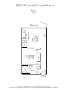 Floorplan of Homely apartment listing, 2603/7 Katherine Place, Melbourne VIC 3000