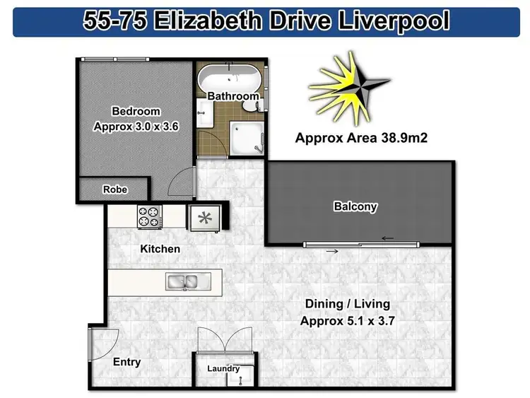 Floorplan of Homely unit listing, 55/32 Castlereagh Street, Liverpool NSW 2170