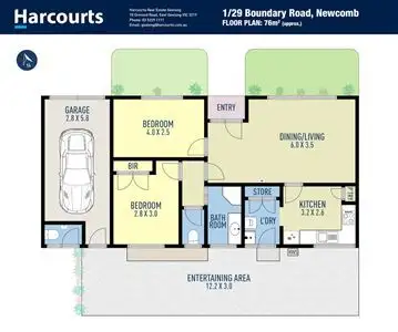Floorplan of Homely unit listing, 1/29 Boundary Road, Newcomb VIC 3219