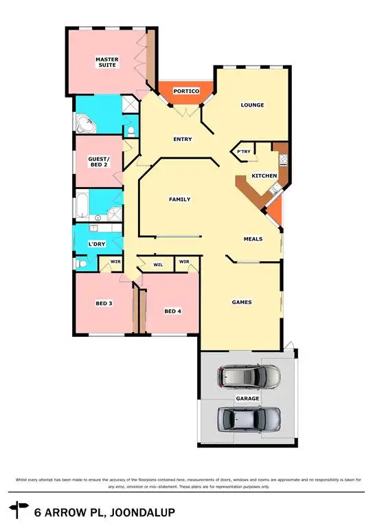 Floorplan of Homely house listing, 6 Arrow Place, Joondalup WA 6027