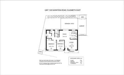 Floorplan of Homely unit listing, 13/6 Saratoga Road, Elizabeth East SA 5112