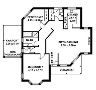 Floorplan of Homely unit listing, 1/53 Collingrove Avenue, Broadview SA 5083