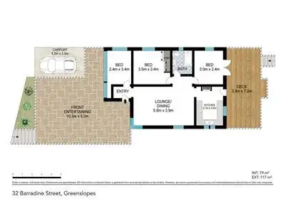 Floorplan of Homely house listing, 32 Barradine Street, Greenslopes QLD 4120