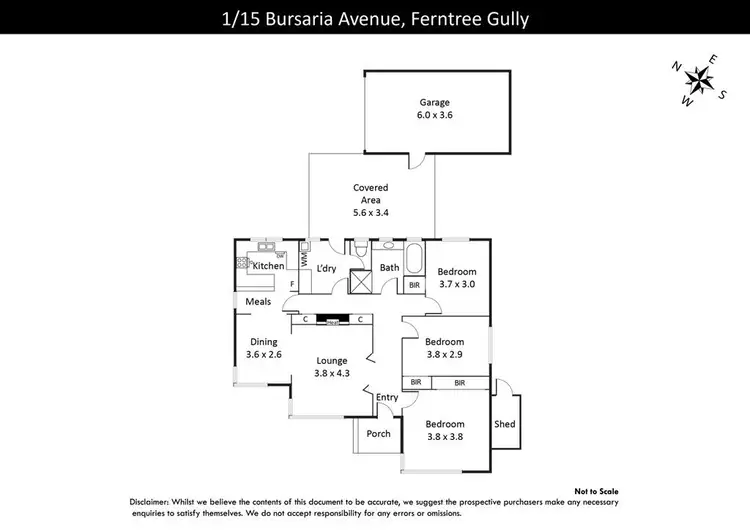 Floorplan of Homely unit listing, 1/15 Bursaria Avenue, Ferntree Gully VIC 3156