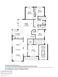 Floorplan of Homely house listing, 32 Centenary Circuit, Andrews Farm SA 5114