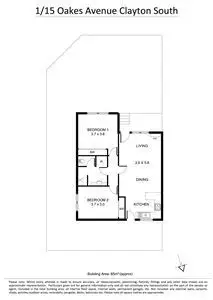 Floorplan of Homely unit listing, 1/15 Oakes Avenue, Clayton South VIC 3169