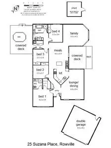 Floorplan of Homely house listing, 25 Suzana Place, Rowville VIC 3178