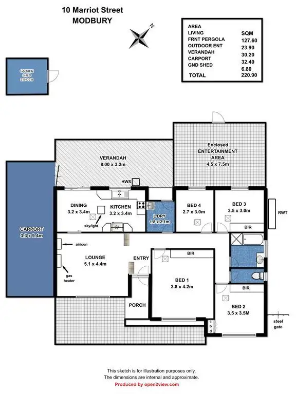 Floorplan of Homely house listing, 10 Marriott Avenue, Modbury North SA 5092