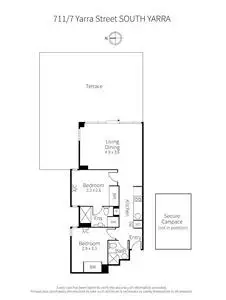 Floorplan of Homely apartment listing, 711/7 Yarra Street, South Yarra VIC 3141
