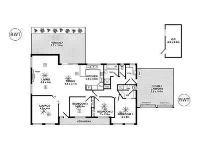 Floorplan of Homely house listing, 2a Roseberry Street, Daw Park SA 5041