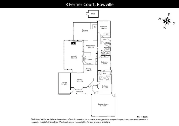 Floorplan of Homely house listing, 8 Ferrier Court, Rowville VIC 3178