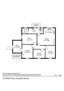 Floorplan of Homely semi-detached listing, 24 Midlow Road, Elizabeth Downs SA 5113