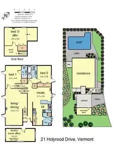 Floorplan of Homely house listing, 21 Holyrood Drive, Vermont VIC 3133
