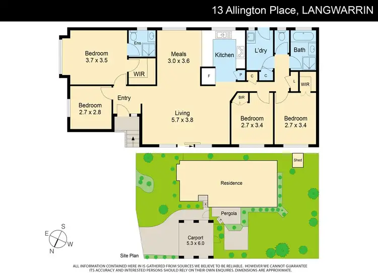 Floorplan of Homely house listing, 13 Allington Place, Langwarrin VIC 3910