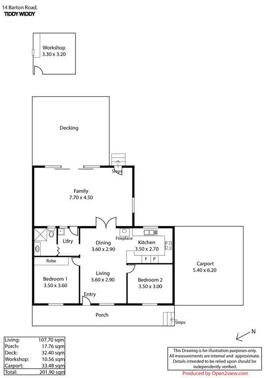 Floorplan of Homely house listing, 14 Barton Road, Tiddy Widdy Beach SA 5571