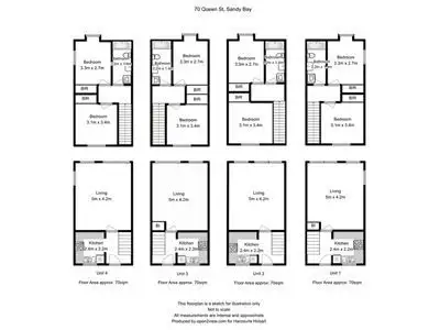 Floorplan of Homely block of units listing, 70 Queen Street, Sandy Bay TAS 7005
