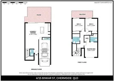 Floorplan of Homely townhouse listing, 4/15 Binkar Street, Chermside QLD 4032