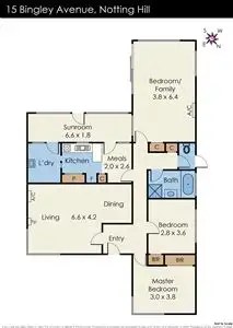 Floorplan of Homely house listing, 15 Bingley Avenue, Notting Hill VIC 3168