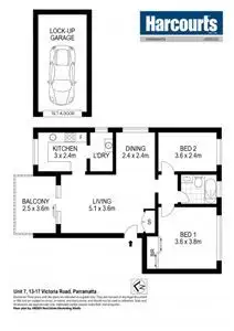 Floorplan of Homely unit listing, 7/13-17 Victoria Road, Parramatta NSW 2150