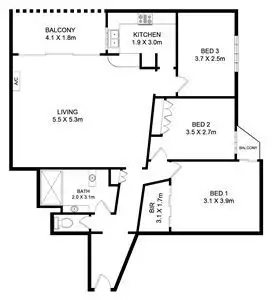 Floorplan of Homely apartment listing, 91/13 South Esplanade, Glenelg SA 5045