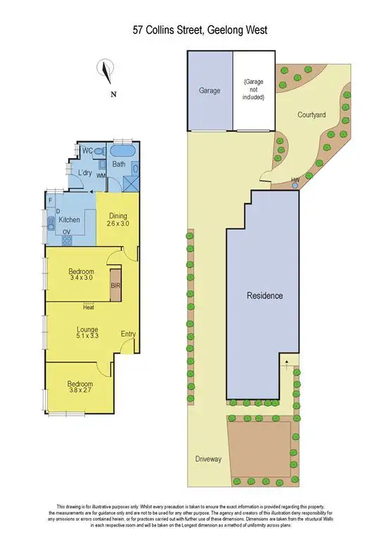 Floorplan of Homely townhouse listing, 57 Collins Street, Geelong West VIC 3218