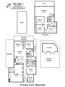 Floorplan of Homely house listing, 9 Huxley Court, Bayswater VIC 3153