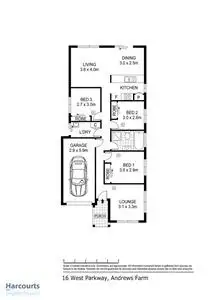 Floorplan of Homely house listing, 16 West Parkway, Andrews Farm SA 5114