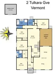 Floorplan of Homely house listing, 2 Tulkara Grove, Vermont VIC 3133