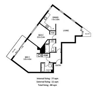 Floorplan of Homely unit listing, 2505-06 570 Queen Street, Brisbane City QLD 4000