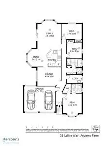 Floorplan of Homely house listing, 35 Lafitte Way, Andrews Farm SA 5114