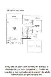 Floorplan of Homely apartment listing, 502/3-7A Alma Road, St Kilda VIC 3182