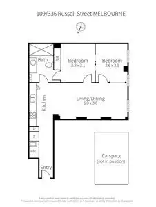 Floorplan of Homely apartment listing, 109/336 Russell Street, Melbourne VIC 3000