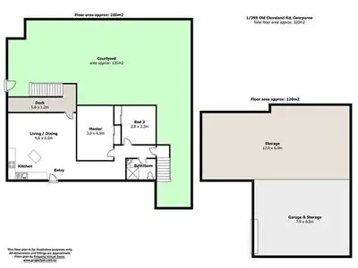 Floorplan of Homely apartment listing, 1/398 Old Cleveland Road, Coorparoo QLD 4151
