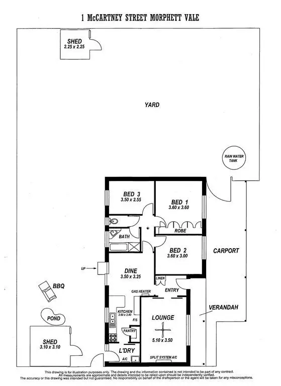 Floorplan of Homely house listing, 1 McCartney Street, Morphett Vale SA 5162