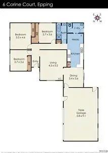 Floorplan of Homely house listing, 6 Corine Court, Epping VIC 3076